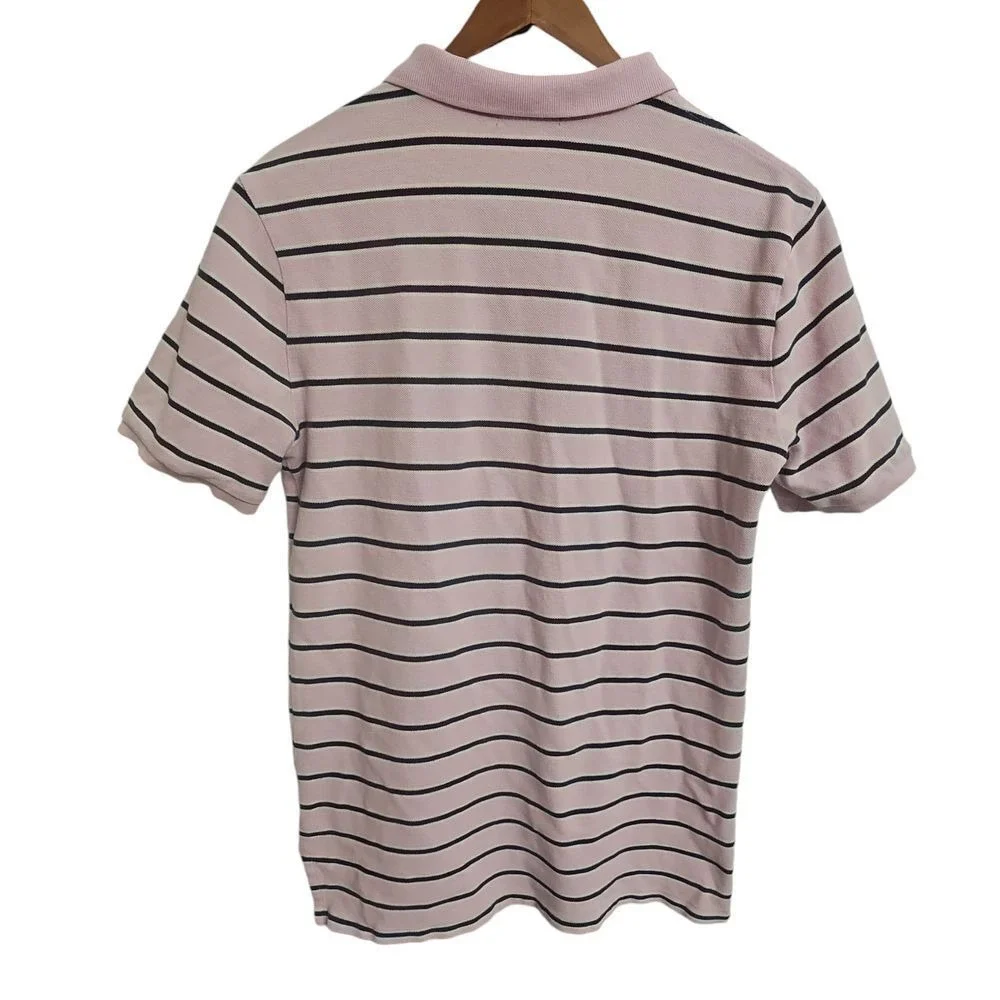 Ralph Lauren Pink Striped Polo Shirt Classic Preppy Style‎ Short Sleeve S
